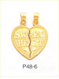14Kt Gold Breakaway Sweet Heart Charm