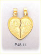 14K Gold Te Amo Breakaway Heart Charm
