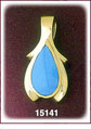 14Kt Gold Teardrop Turquoise Slide
