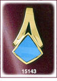 14Kt Gold Diamond Turquoise Slide
