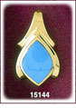 Stylish 14Kt Gold Turquoise Slide