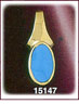 14Kt Gold Oval Turquoise Slide