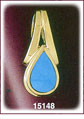 Teardrop 14Kt Gold Turquoise Slide