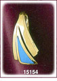 14K Gold Turquoise Contoured Slide