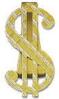 14K Gold Dollar Sign Money Clip w/Lattice Design