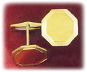 14K Gold Octagon Men's Cufflinks