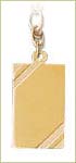 14Kt Gold Rectangle Keychain w/Split Etchings