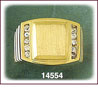 Men's 14Kt Gold Square CZ Signet Ring