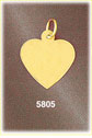 14K Yellow Solid Gold Engravable Heart Charm