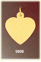 14K Yellow Solid Gold Heart Engravable Pendant