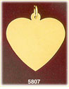 14K Yellow Gold Engravable Heart Pendant