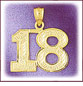 14K Gold Number Pendant