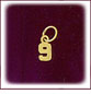 14K Gold Small 14K Gold Number Charm