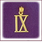 14K Gold Roman Number Charm