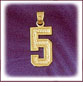 14Kt Gold Number Pendant