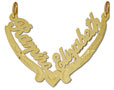 14K Gold Designer Personalized Two Names Script Nameplate