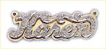 14K Gold Personalized Double Plate Diamond Nameplate