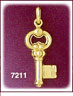 14K Gold Puffed 3D Key Charm