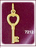 14K Gold 3D Puffed Key Charm