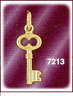 14K Gold 3D Key Puffed Charm