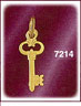 14K Gold Puffed 3D Key Charm
