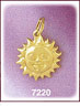 14K Gold 3D Puffed Sun Charm