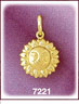 14K Gold 3D Sun Puffed Charm