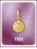 14K Gold Puffed 3D Sun Charm