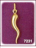 14K Gold 3D Puffed Italian Horn Charm
