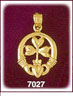 14Kt Gold Claddagh w/Shamrock Pendant