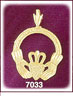 14Kt Gold Customary Irish Claddagh Pendant
