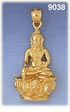 Statue of Enlightenment 14K Gold Meditating Buddha Pendant