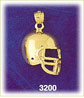 14K Gold Engravable Polished Football Helmet Charm