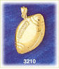 14K Gold Engravable Polished Football Charm