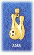 14K Gold Bowling Pins &amp; Ball Charm
