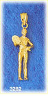 14K Gold 3D Tennis Player Charm