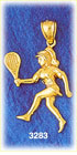 14K Gold Tennis Player Running To Hit Ball Charm