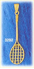 14K Gold Badminton/Tennis Racket Charm