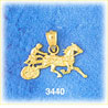14K Gold Chariot &amp; Horse Charm