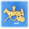 14K Gold Horse &amp; Chariot Charm