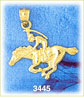 14K Gold Race Horse &amp; Jockey Charm