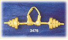 14K Gold 3D Barbell Charm
