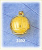 14K Gold 3D Volleyball Pendant