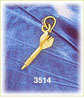 14K Gold 3D Dart Charm