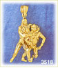14K Gold Wrestling Charm