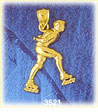 14K Gold Rollerblading Skater Charm