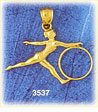 14K Gold Gymnast &amp; Hoop Gymnastics Charm