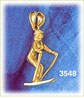 14K Gold 3D Skier Skiing Charm