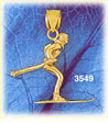 14K Gold 3D Skiing Charm