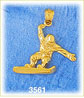 14K Gold Freestyle Snowboarder Charm